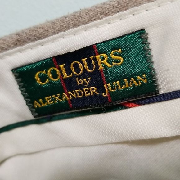 Vintage Alexander Julian tan wool pants. - Picture 3 of 5